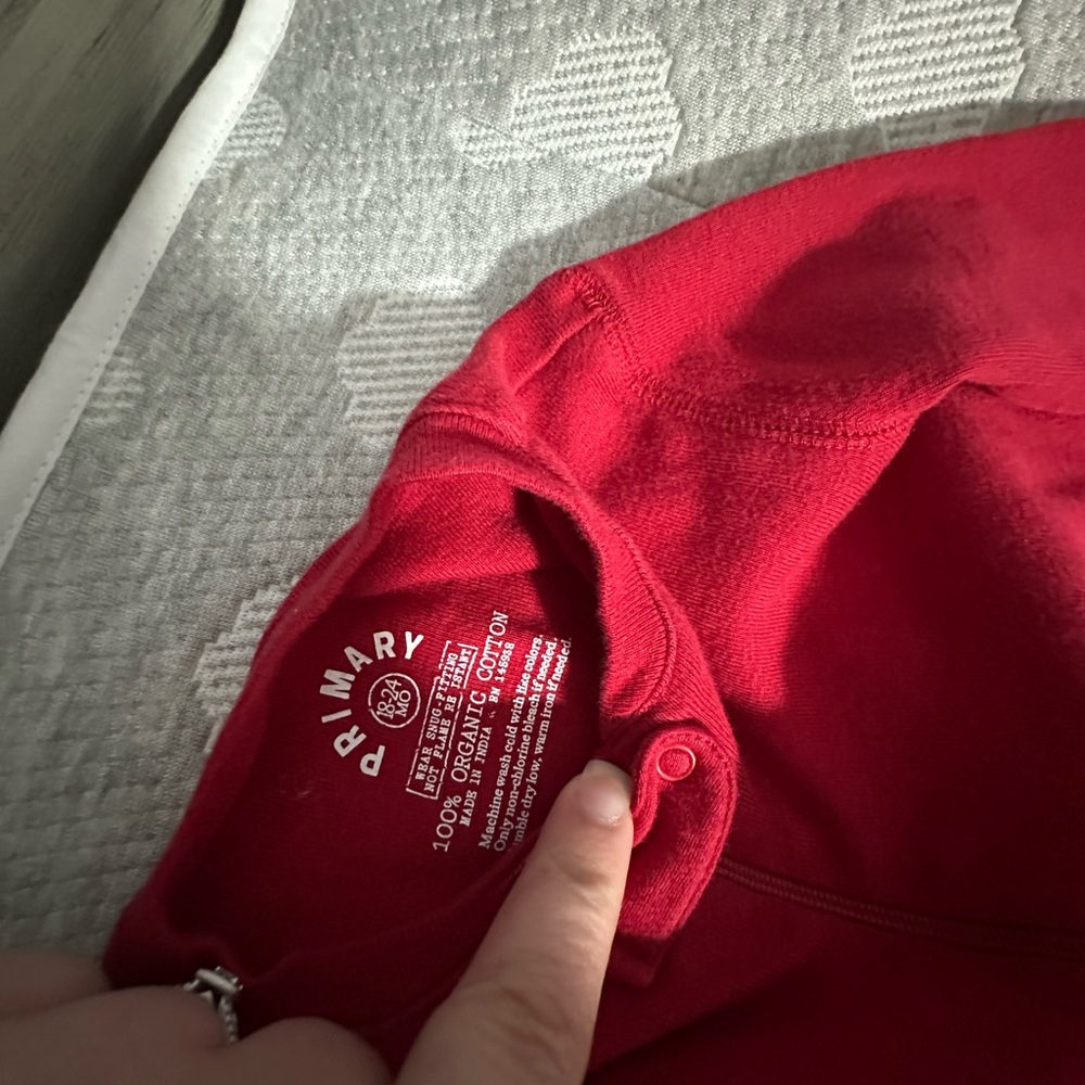Primary Red Zip Up Pjs